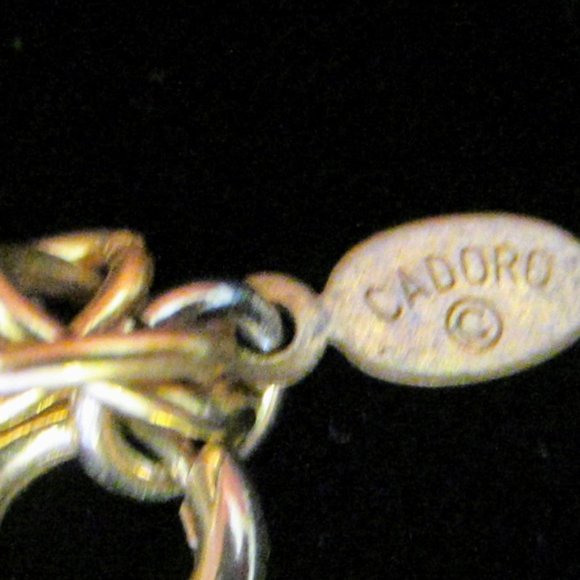 Cadoro Long Chain Necklace Decorated Large Green & Gold Beads Designer Tag Mark - Picture 12 of 14